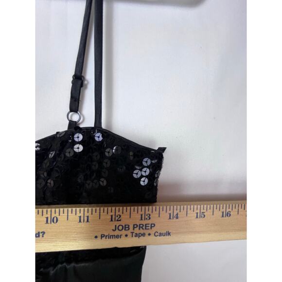 Cache Women's Size 6 Black Spaghetti Strap Mini Length Elegant Cocktail Dress - Picture 4 of 10